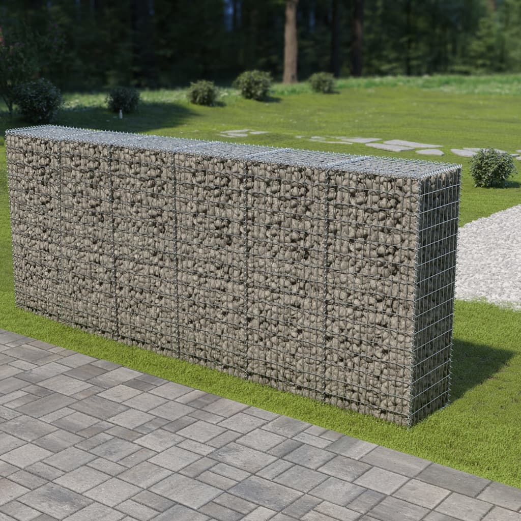 Muro de Vidaxl Schanskorf con tapas 300x50x150 cm de acero galvanizado