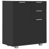 Vidaxl dressoir 71x35x80 cm spaanplaat hoogglans zwart