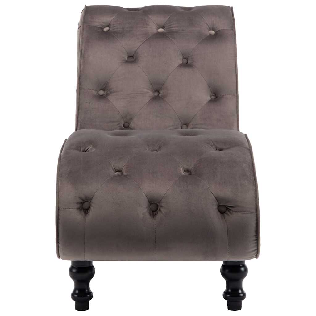Vidaxl chaise longue fluweel grijs