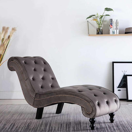 Vidaxl chaise longue fluweel grijs