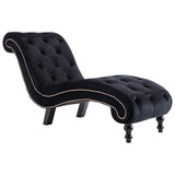 Vidaxl chaise longue fluweel zwart