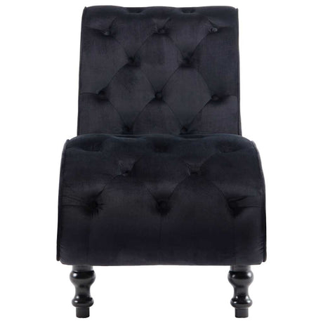 Vidaxl chaise longue fluweel zwart