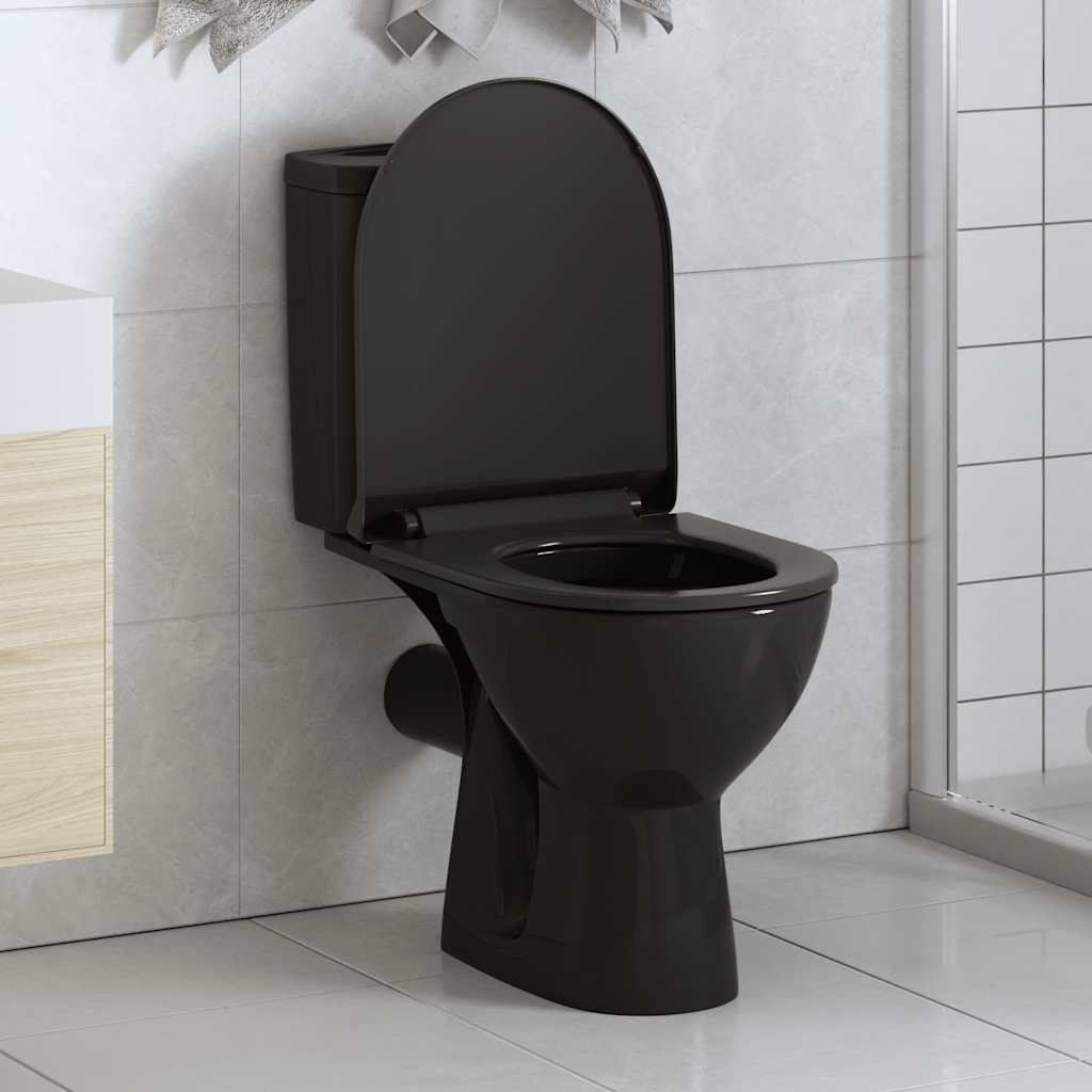 Vidaxl Toilettensitz Soft-Close-Close mit Schnellverkaufsdesign Schwarz