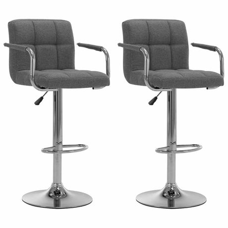 Vidaxl barstoelen 2 st stof lichtgrijs