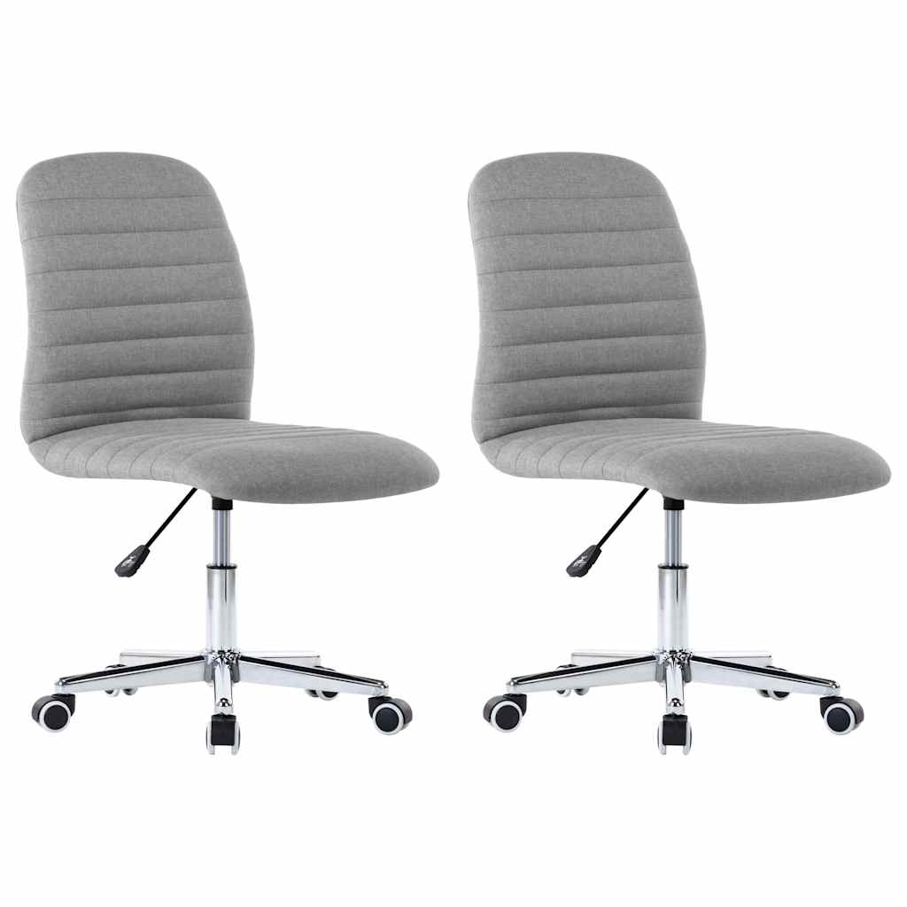 Vidaxl eetkamerstoelen 2 st stof lichtgrijs