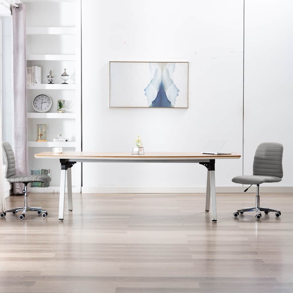 Vidaxl eetkamerstoelen 2 st stof lichtgrijs