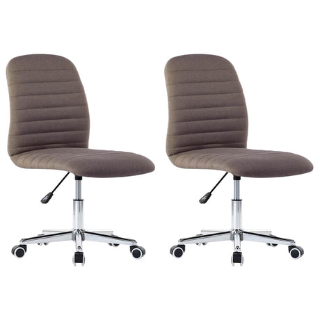 Vidaxl eetkamerstoelen draaibaar 2 st stof taupe