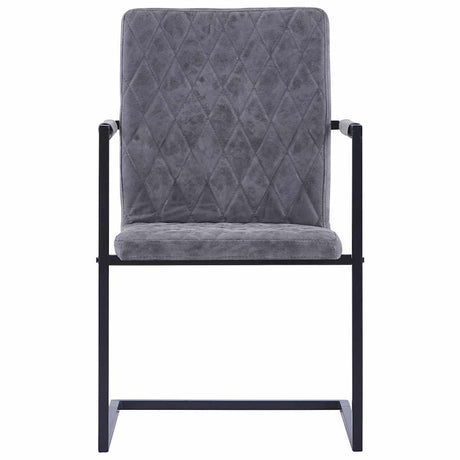 Vidaxl eetkamerstoelen 2 st kunstleer donkergrijs