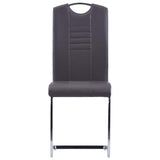 Vidaxl eetkamerstoelen 2 st kunstleer grijs
