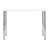 Vidaxl eettafel 120x60x75 cm gehard glas transparant