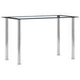 Vidaxl eettafel 120x60x75 cm gehard glas zwart en transparant