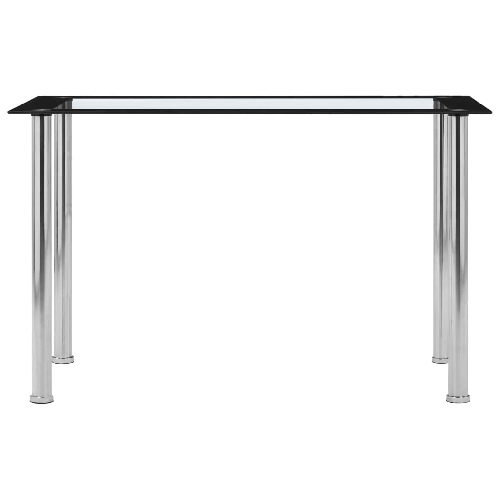 Vidaxl eettafel 120x60x75 cm gehard glas zwart en transparant