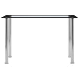 Vidaxl eettafel 120x60x75 cm gehard glas zwart en transparant
