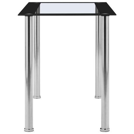 Vidaxl eettafel 120x60x75 cm gehard glas zwart en transparant