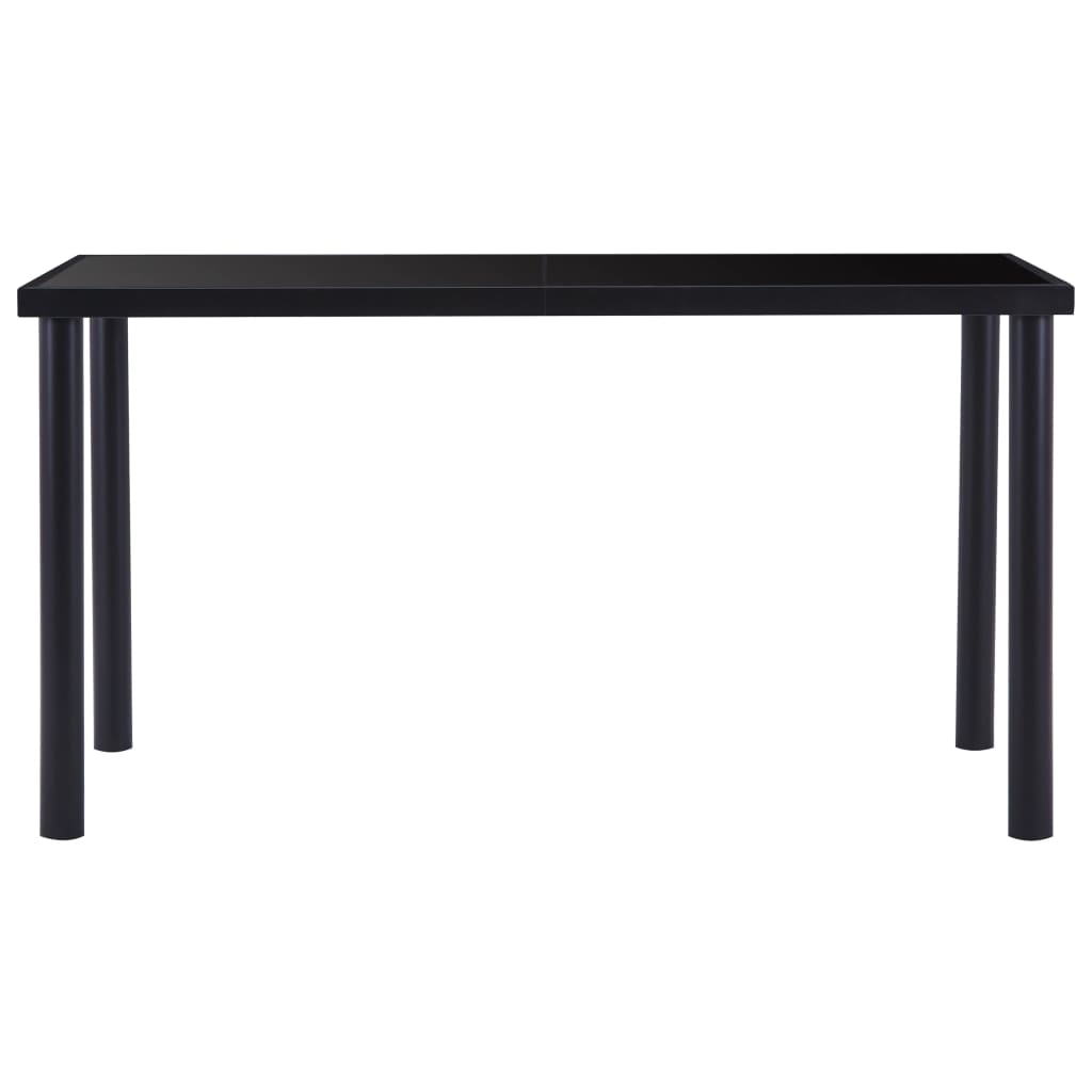 Vidaxl eettafel 140x70x75 cm gehard glas zwart