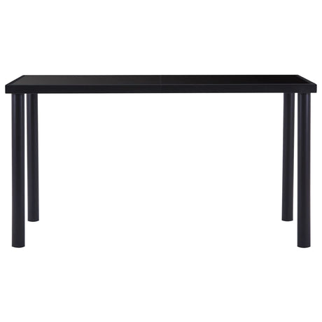 Vidaxl eettafel 140x70x75 cm gehard glas zwart