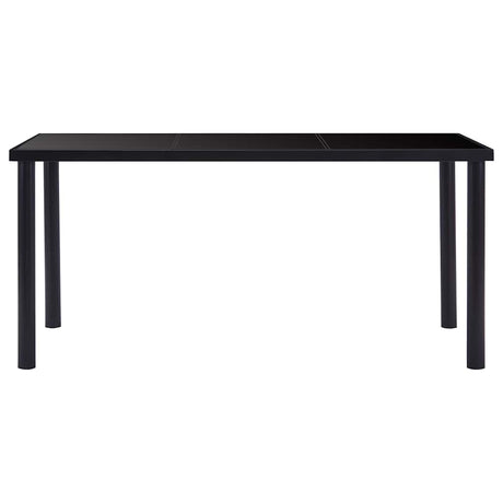 Vidaxl eettafel 160x80x75 cm gehard glas zwart