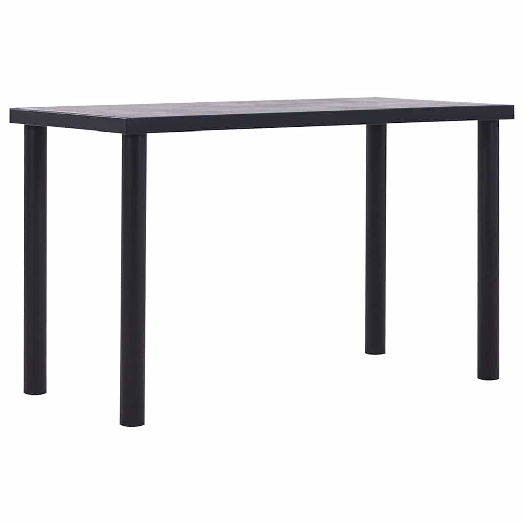 Vidaxl eettafel 120x60x75 cm mdf zwart en betongrijs