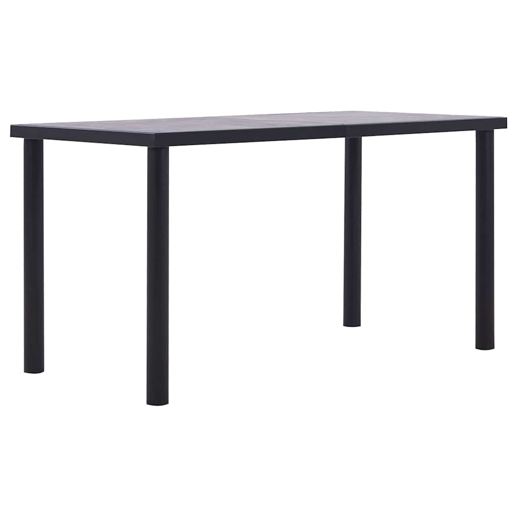 Vidaxl eettafel 140x70x75 cm mdf zwart en betongrijs