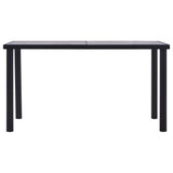 Vidaxl eettafel 140x70x75 cm mdf zwart en betongrijs