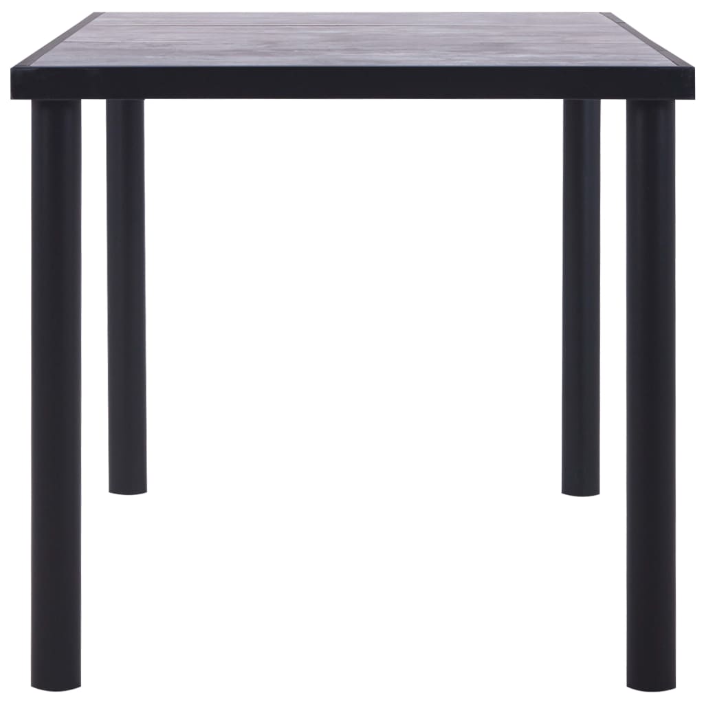 Vidaxl eettafel 160x80x75 cm mdf zwart en betongrijs