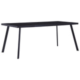 Vidaxl eettafel 160x80x75 cm gehard glas zwart