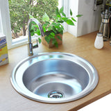 Vidaxl sink with drain and swan neck stainless steel