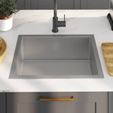 Vidaxl Sink handgefertigt Edelstahl