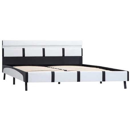 Vidaxl bedframe met led kunstleer wit 160x200 cm