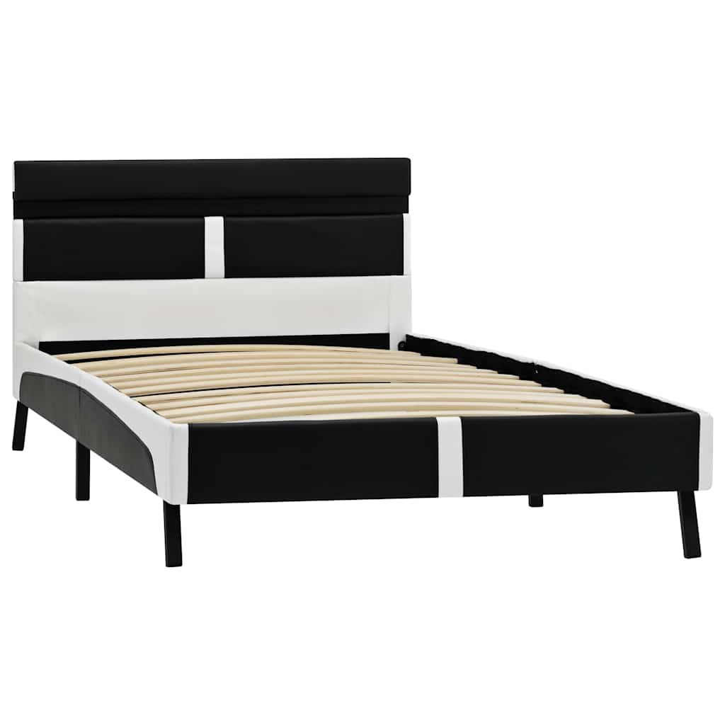 Vidaxl bedframe met led kunstleer zwart 90x200 cm