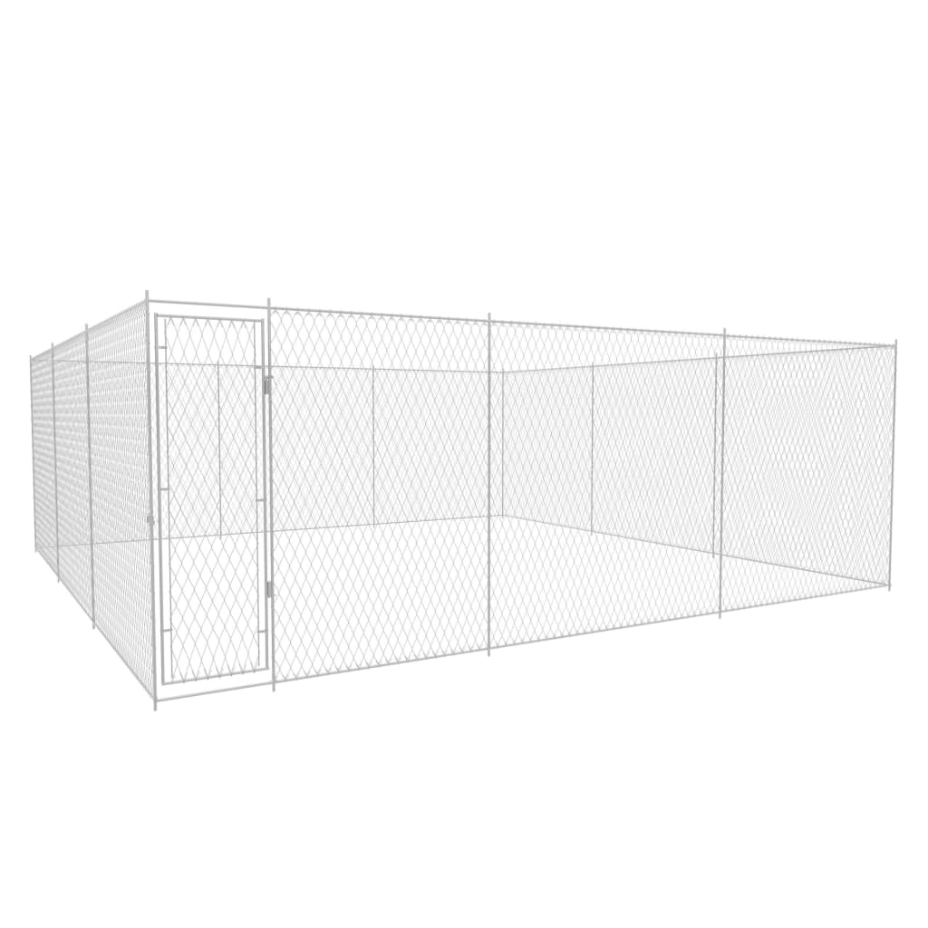 Vidaxl Dog Kennel pour l'extérieur 570x570x185 cm en acier galvanisé