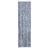 Vidaxl Fly Vorhang 56x185 cm Chenille Blau, Weiß und Silber