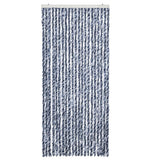 Vidaxl Fly Vorhang 90x220 cm Chenille Blau, Weiß und Silber