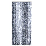 Vidaxl Fly Curtain 90x220 cm CHENILLE BLEU, BLANC ET ARGENT