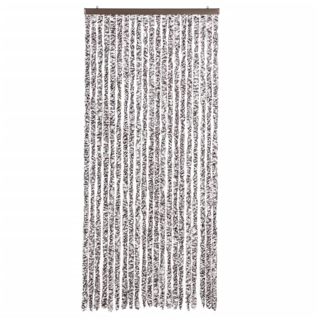 Cortina de mosca Vidaxl 90x220 cm Chenille Brown and Beige