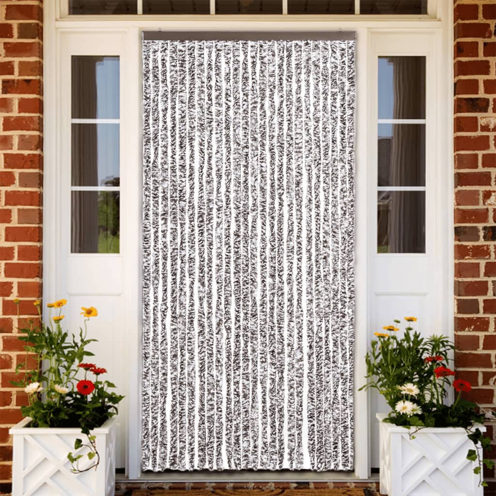 Vidaxl Fly Curtain 100x220 cm Chenille Brown och Beige