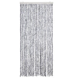 Vidaxl Fly Vorhang 90x220 cm Chenille weiß und grau