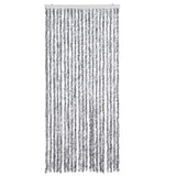 Vidaxl Fly Vorhang 90x220 cm Chenille weiß und grau