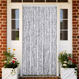 Vidaxl Fly Vorhang 90x220 cm Chenille weiß und grau
