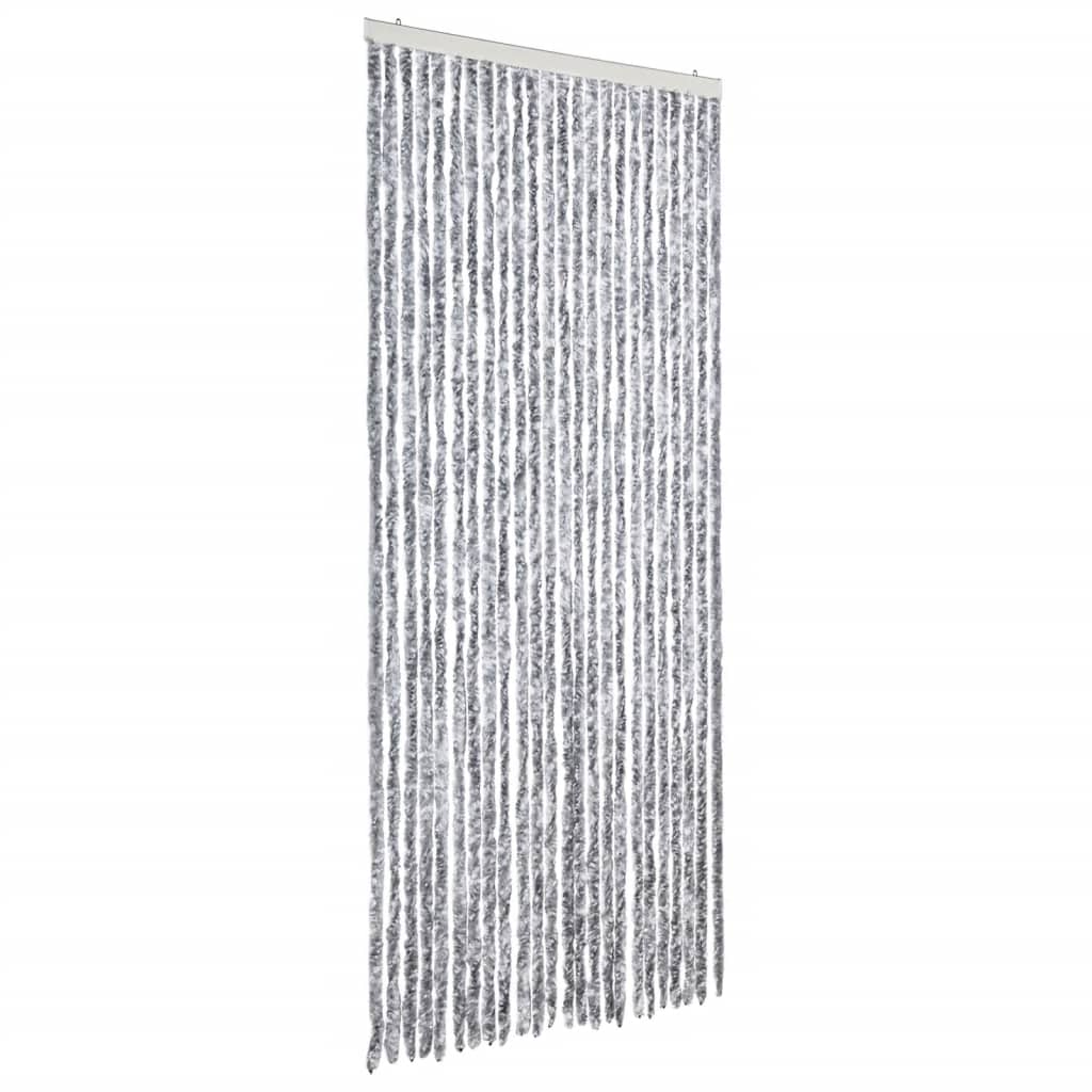 Vidaxl Fly Curtain 100x220 cm chenille blanche et gris