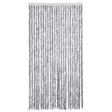 Vidaxl Fly Vorhang 100x220 cm Chenille weiß und grau