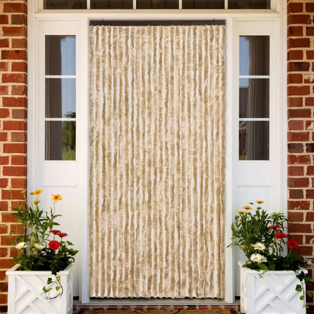 Vidaxl muha zavesa 100x220 cm chenille beige