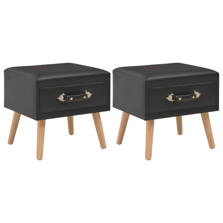 Vidaxl nachtkastjes 2 st 40x35x40 cm kunstleer zwart
