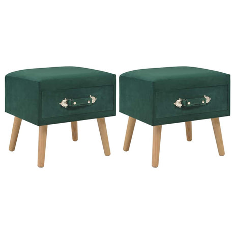 Vidaxl nachtkastjes 2 st 40x35x40 cm fluweel groen