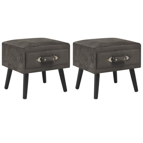 Vidaxl nachtkastjes 2 st 40x35x40 cm fluweel grijs