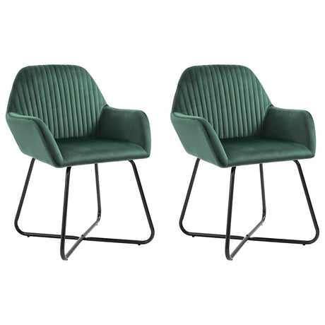 Vidaxl eetkamerstoelen 2 st fluweel groen