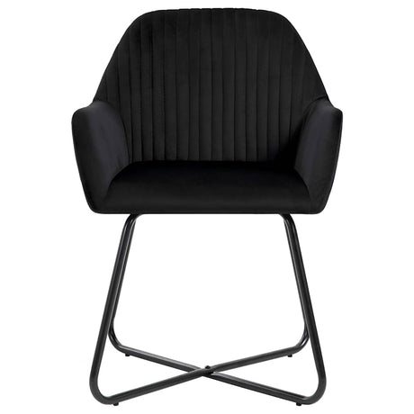 Vidaxl eetkamerstoelen 2 st fluweel zwart