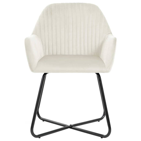 Vidaxl eetkamerstoelen 2 st fluweel crèmekleurig