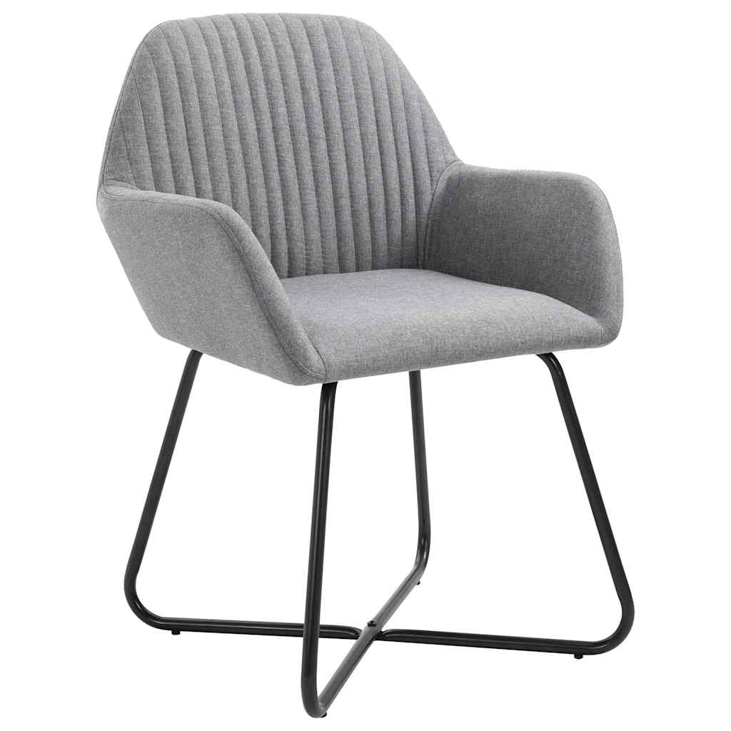 Vidaxl eetkamerstoelen 2 st stof lichtgrijs