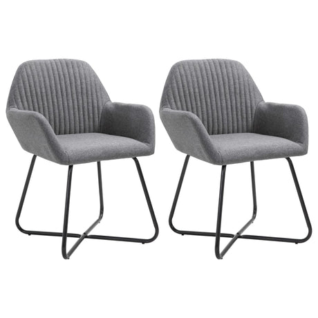 Vidaxl eetkamerstoelen 2 st stof donkergrijs